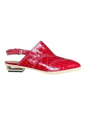 Hermes Rouge Niloticus Crocodile Odette Sandal Mule Shoes Clogs NIB